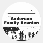 Sticker de nom de famille Silhouette noire (Devant)