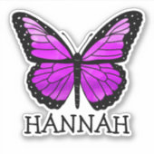 Sticker de nom de la fille papillon pourpre person (Devant)