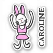 Sticker de nom de lapin de danse en plusieurs tail (Recto)