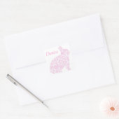 Sticker de nom de lapin rose (Enveloppe)