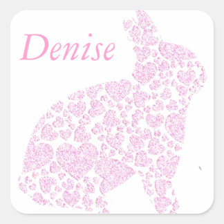 Sticker de nom de lapin rose
