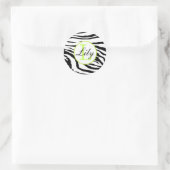 Sticker de nom de monogramme de chaux Zebra (Sac)