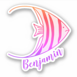 Sticker de nom de poisson Angel pour les enfants m