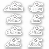 Sticker de nom de script avec Sticker de Vinyl du  (Devant)