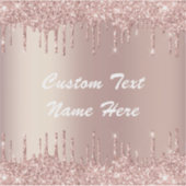 Sticker de nom de texte personnalisé rose Gold Par (Devant)