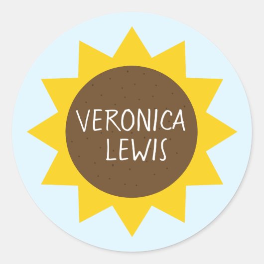 Sticker de nom de tournesol (Devant)
