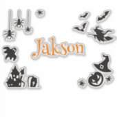 Sticker de nom d'Halloween mignon - Éffrayant pers (Devant)
