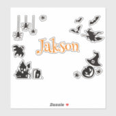 Sticker de nom d'Halloween mignon - Éffrayant pers (Feuille)