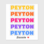 Sticker de nom esthétique, Stickers Preppy (Feuille)