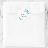 sticker de nom floral romantique bleu (Sac)