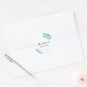 sticker de nom floral romantique bleu (Enveloppe)