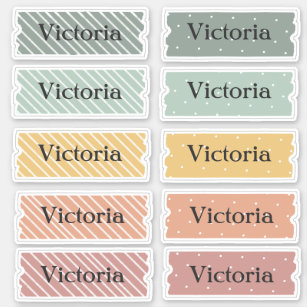 Sticker de nom jeu multicolore