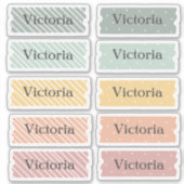 Sticker de nom multicouleur (Devant)