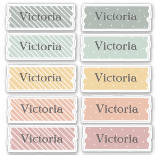 Sticker de nom multicouleur (Devant)