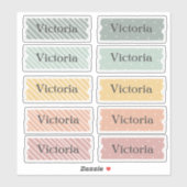 Sticker de nom multicouleur (Feuille)