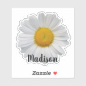 Sticker de nom personnalisé Fleur de marguerite bl (Feuille)