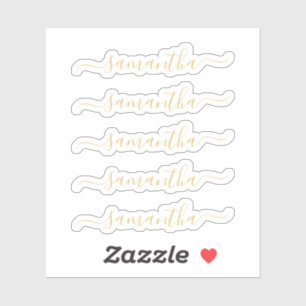 Sticker de nom personnalisé Gold Modern Script