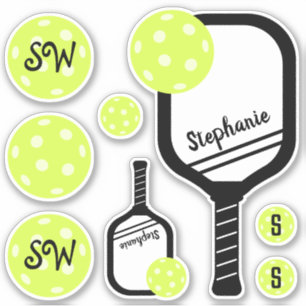 Sticker de nom personnalisé Pickleball