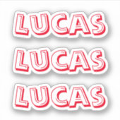 Sticker de nom personnalisé rouge enfants (Devant)