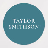 Sticker de nom personnalisé Turquoise bleu simple (Design 1)
