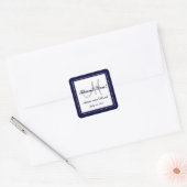 Sticker de noms de monogramme bleu Merci mariage (Enveloppe)