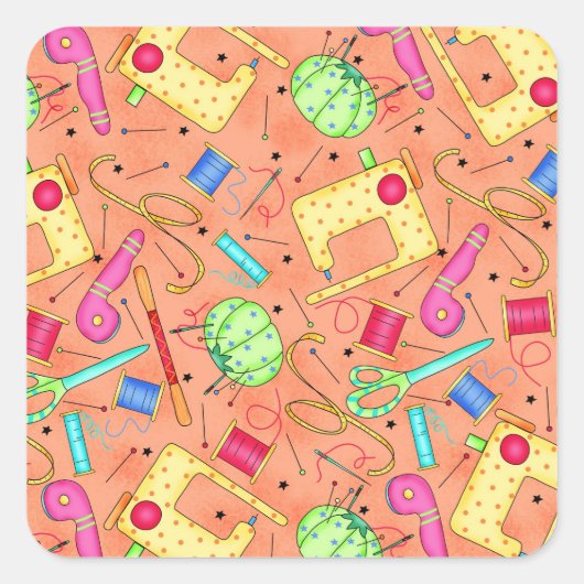 Sticker de notes de couture orange (Devant)