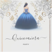 Sticker De Ombre Ice Sky Gold Royal Blue Quinceanera (Devant)