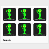 Sticker de paix Alien en vert/noir (Feuille)