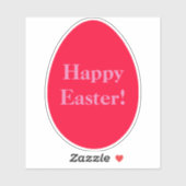 Sticker de Pâques à oeufs rouges et roses minimaux (Feuille)