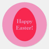 Sticker de Pâques à oeufs rouges et roses minimaux (Devant)