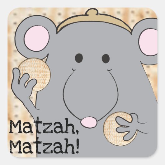 Sticker de Pâques Carré "Matzah Matzah" (Devant)