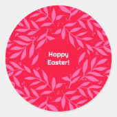 Sticker de Pâques pour feuillage rose et rouge (Devant)