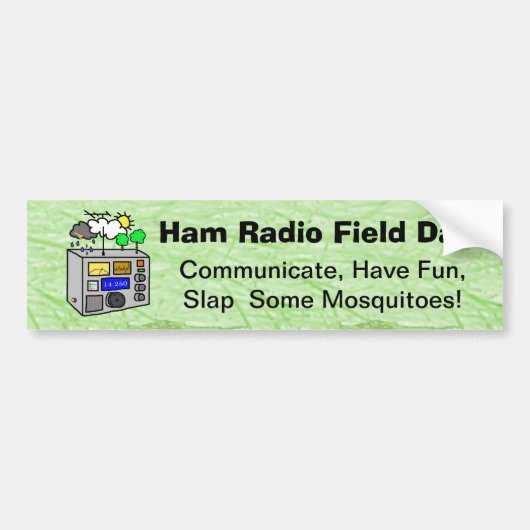 Sticker de pare-chocs amusant de jour de la radio (Devant)