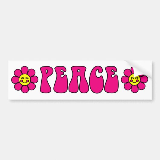 Sticker de pare-chocs de paix (rose) (Devant)