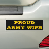 Sticker de pare-chocs Fière épouse de l'armée (En voiture)