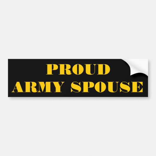 Sticker de pare-chocs Fière épouse de l'armée (Devant)