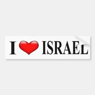 Sticker de pare-chocs Israël de coeur