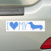 Sticker de pare-chocs mignon Dachshund (En voiture)