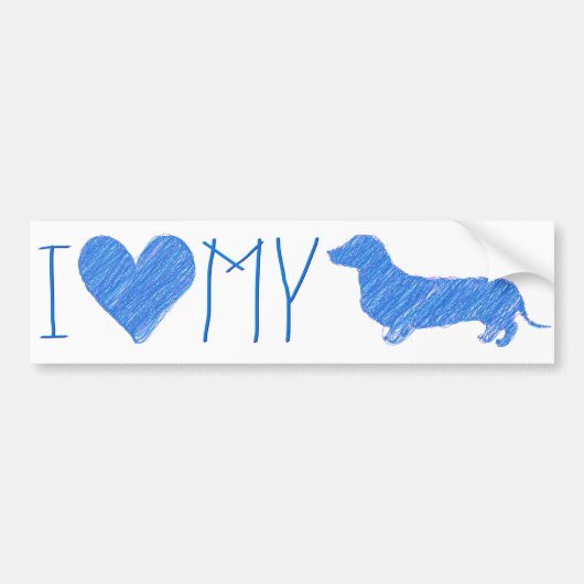 Sticker de pare-chocs mignon Dachshund (Devant)