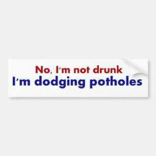 Sticker de pare-chocs non ivre, de nids-de-poule, 