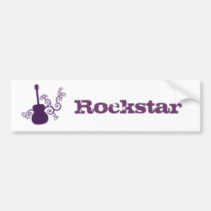 Sticker de pare-chocs Rockstar Guitar, violet