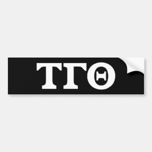 Sticker de pare-chocs Tau Gamma Theta - Lettres bl