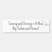Sticker de pare-chocs Texting et conduite (Devant)