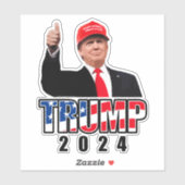 Sticker de pare-chocs Trump 2024 pour fenêtre (Feuille)