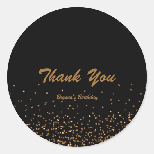 Sticker de partie chic Black & Gold Fine Parties s (Devant)