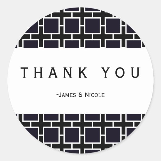 Sticker de partie chic et géométrique Carré noir e (Devant)