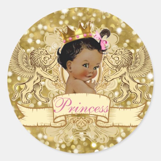 Sticker de Parties scintillant Royal Gold Princess (Devant)