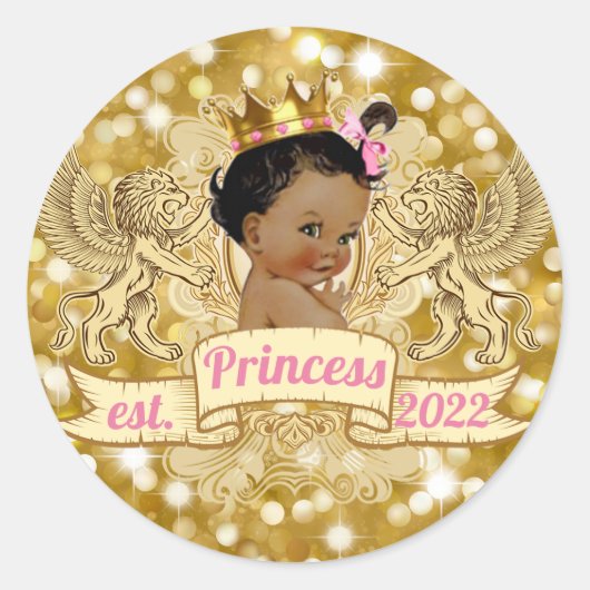 Sticker de Parties scintillant Royal Gold Princess (Devant)