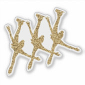 Sticker de patinage synchronisé en or arabesque (Devant)