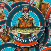 Sticker de pêche à la truite du lac | Sticker Die-